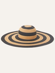 Accessorize Natural Stripe Floppy Hat - Image 1 of 3