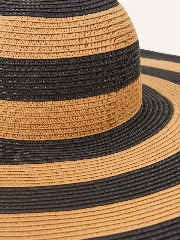 Accessorize Natural Stripe Floppy Hat - Image 2 of 3