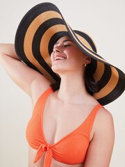Accessorize Natural Stripe Floppy Hat - Image 3 of 3