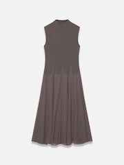 Mint Velvet Brown Sleeveless Knit Midi Dress - Image 7 of 8