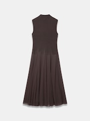 Mint Velvet Brown Sleeveless Knit Midi Dress - Image 8 of 8