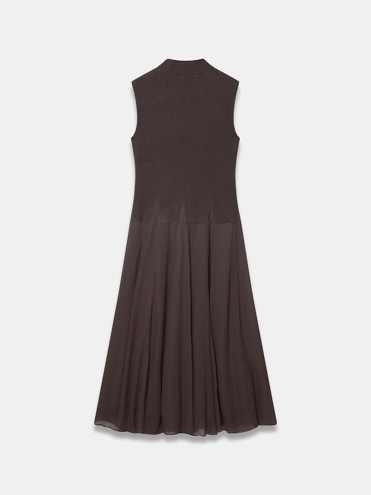 Mint Velvet Brown Sleeveless Knit Midi Dress - Image 8 of 8 Mint Velvet Brown Sleeveless Knit Midi Dress - Image 8 of 8