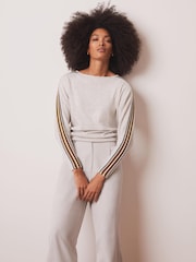 كنزة من مزيج القطن بتفاصيل مخططة من Mint Velvet - Image 4 of 7