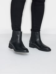 Yours Curve Black Wide Fit Extra-Wide Fit PU Elastic Chelsea Boots - Image 1 of 5