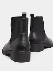 Yours Curve Black Wide Fit Extra-Wide Fit PU Elastic Chelsea Boots - Image 4 of 5
