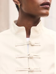 Biały - Mint Velvet Stand Collar Jacket - Obraz 3 z 8