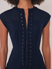 Mint Velvet Blue Utility Midi Dress - Image 3 of 8