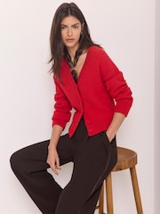 Mint Velvet Red Textured Cardigan - Image 3 of 8