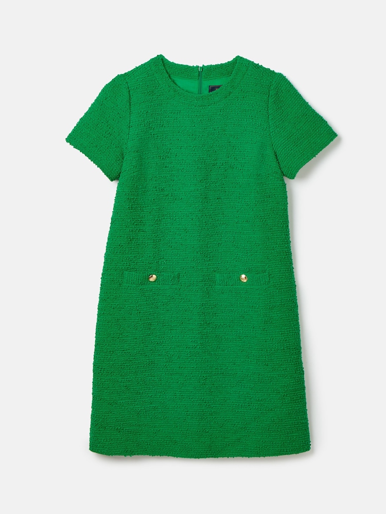 Joules Celeste Green Mini Boucle Dress - Image 6 of 6