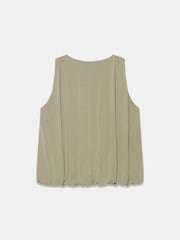 Mint Velvet Green V-Neck Bubble Hem Top - Image 7 of 7