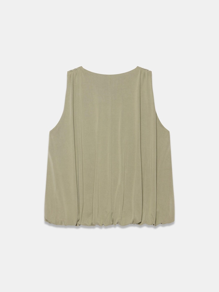 Mint Velvet Green V-Neck Bubble Hem Top - Image 7 of 7