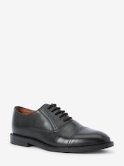 Black Leather Oxford Toe Cap Shoes - Image 2 of 5