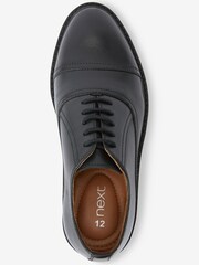 Black Leather Oxford Toe Cap Shoes - Image 3 of 5