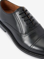 Black Leather Oxford Toe Cap Shoes - Image 4 of 5