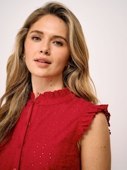 Blusa de algodón con bordado inglés Neve de Crew Clothing - Imagen 4 de 5