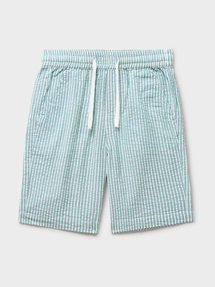 Crew Clothing Green Seersucker Shorts - Image 1 of 3 Crew Clothing Green Seersucker Shorts - Image 1 of 3