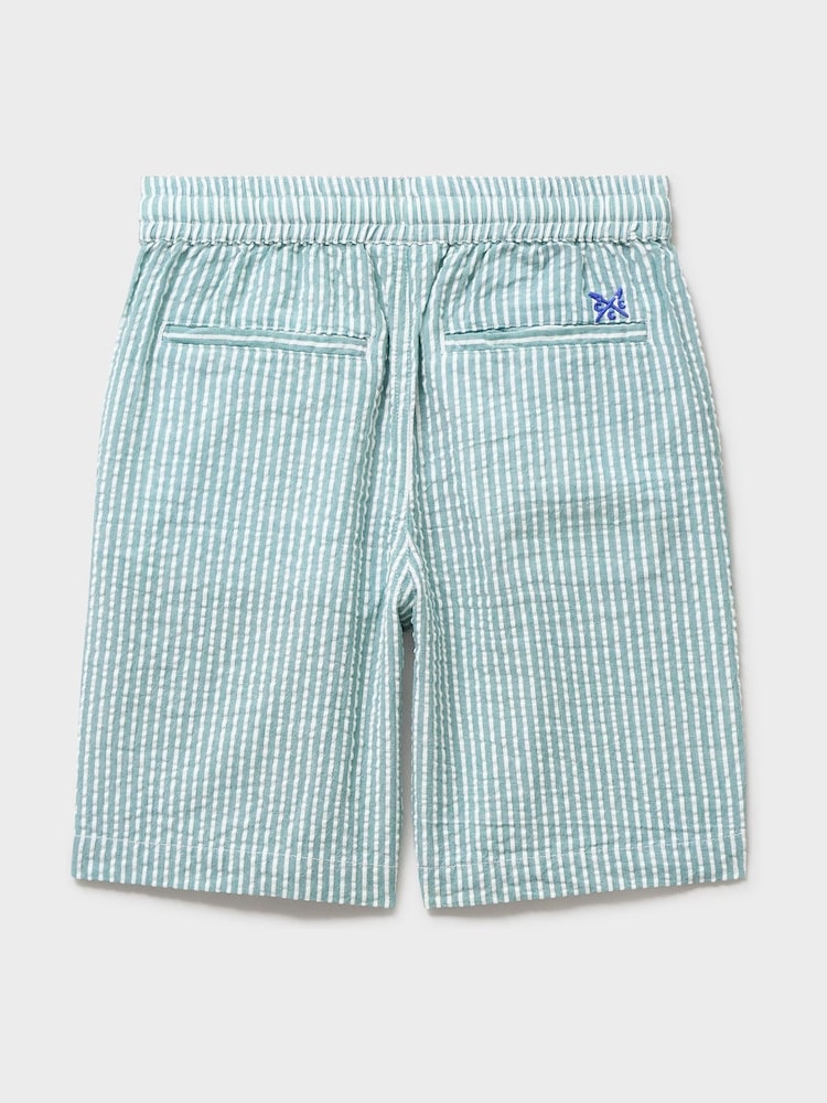 Crew Clothing Green Seersucker Shorts - Image 2 of 3 Crew Clothing Green Seersucker Shorts - Image 2 of 3