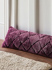 Catherine Lansfield Purple Cosy Diamond Fleece Draught Excluder - Image 1 of 3