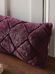 Catherine Lansfield Purple Cosy Diamond Fleece Draught Excluder - Image 2 of 3