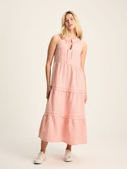 Joules Ophelia Red & White Sleeveless Tiered Dress - Image 2 of 8