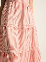 Joules Ophelia Red & White Sleeveless Tiered Dress - Image 7 of 8