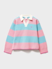 Crew Clothing Blue Heritage Oversized Rugby Jumper - Image 1 of 3
