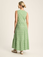 Joules Jayne Green Jersey Tiered Dress - Image 2 of 7