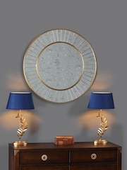 Laura Ashley Gold Clemence Beaded Round Mirror - Image 1 of 4