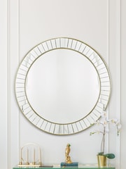 Laura Ashley Gold Clemence Beaded Round Mirror - Image 4 of 4