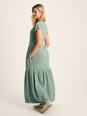 Joules Ariana Green Jersey Tiered Dress - Image 2 of 7