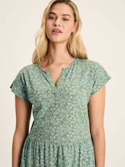 Joules Ariana Green Jersey Tiered Dress - Image 4 of 7