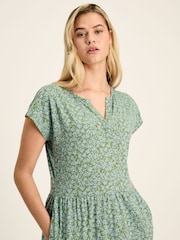 Joules Ariana Green Jersey Tiered Dress - Image 6 of 7