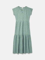 Joules Ariana Green Jersey Tiered Dress - Image 7 of 7