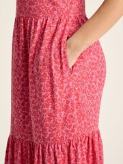 Joules Ariana Pink Jersey Tiered Dress - Image 5 of 7