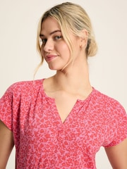 Joules Ariana Pink Jersey Tiered Dress - Image 6 of 7