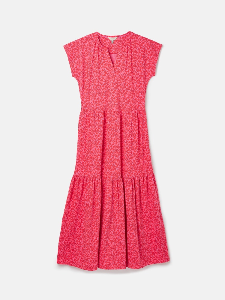 Joules Ariana Pink Jersey Tiered Dress - Image 7 of 7