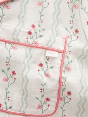 Laura Ashley Cream Blencow Stripe Button Through 100% Cotton Pyjama Shorts Set - Image 11 of 12