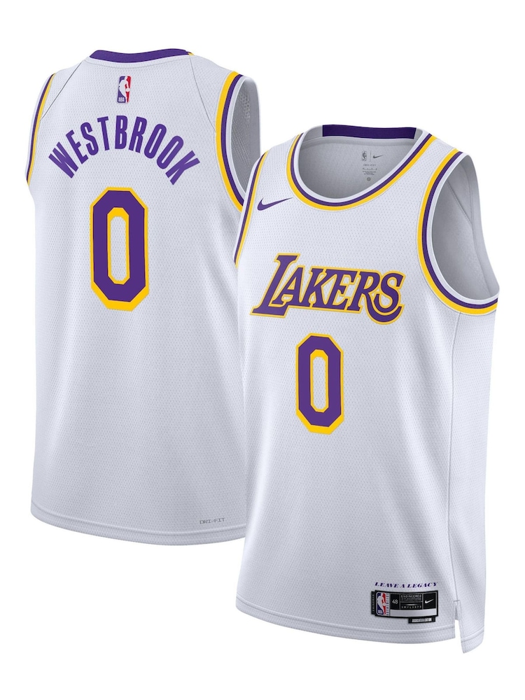 Nike White Los Angeles Lakers Association Edition Swingman Jersey - Russell Westbrook Unisex - Image 1 of 3