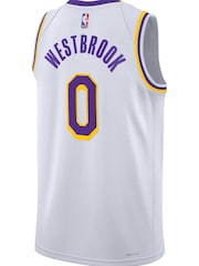 Nike White Los Angeles Lakers Association Edition Swingman Jersey - Russell Westbrook Unisex - Image 3 of 3