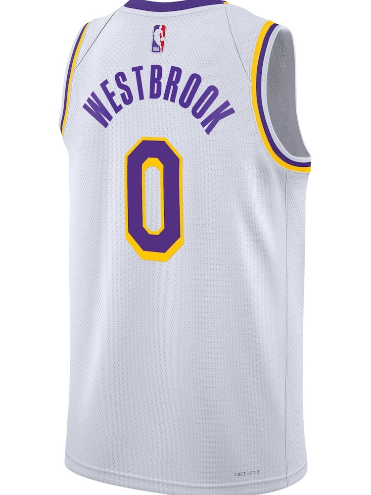 Nike White Los Angeles Lakers Association Edition Swingman Jersey - Russell Westbrook Unisex - Image 3 of 3