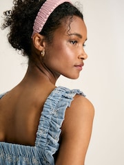 Joules Nadia Blue Broderie Sun Dress - Image 5 of 6
