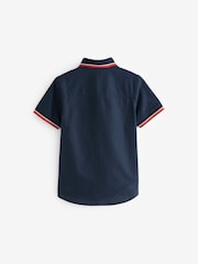 Marineblau/blau - Hemd mit Kragen und Zierstreifen aus 100 % Baumwolle (3 – 16 Jahre) - Bild 2 von 3