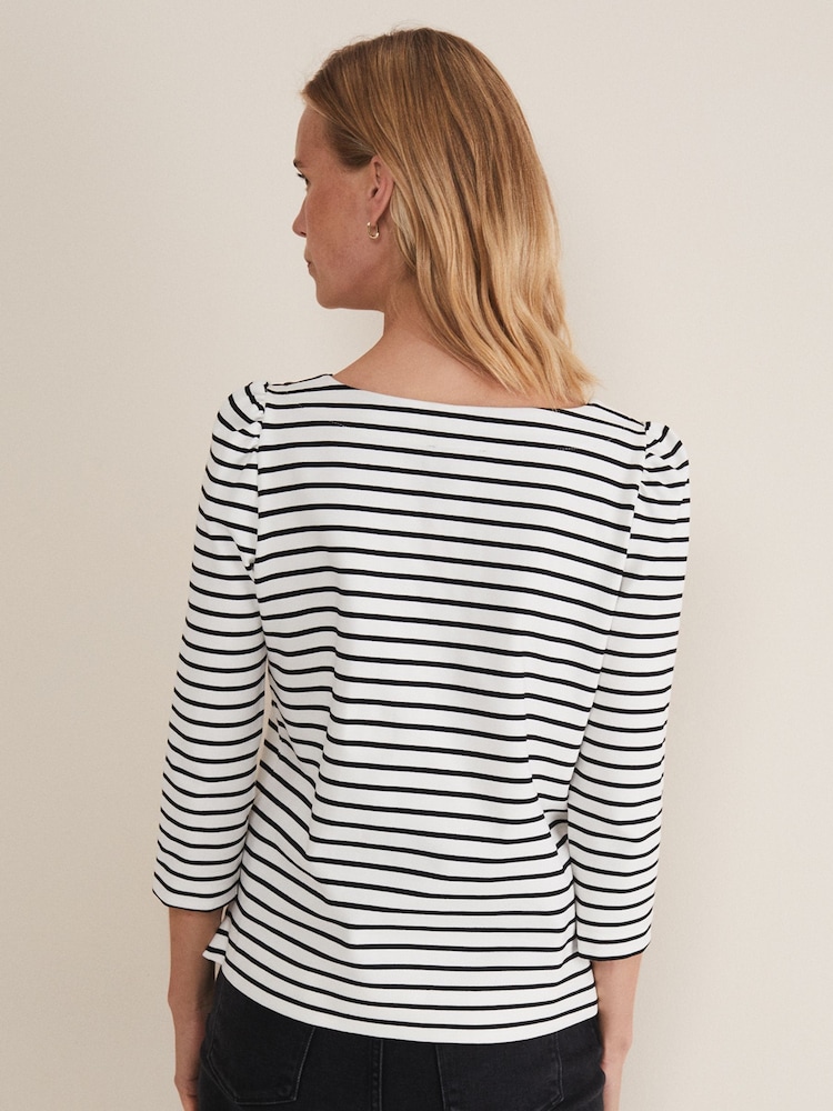 Phase Eight Black Orabella Striped Top - Image 2 of 6