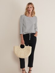 Phase Eight Black Orabella Striped Top - Image 3 of 6