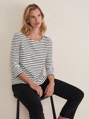 Phase Eight Black Orabella Striped Top - Image 4 of 6