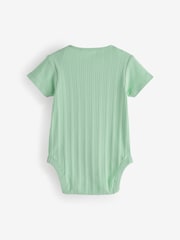 Fluorescent Plain Short Sleeve 100% Cotton Baby Bodysuits 5 Pack - Image 2 of 3