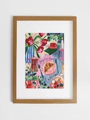 Joules Multi Bonjour Bebe Wood Mounted Framed Print Wall Art - Image 2 of 4
