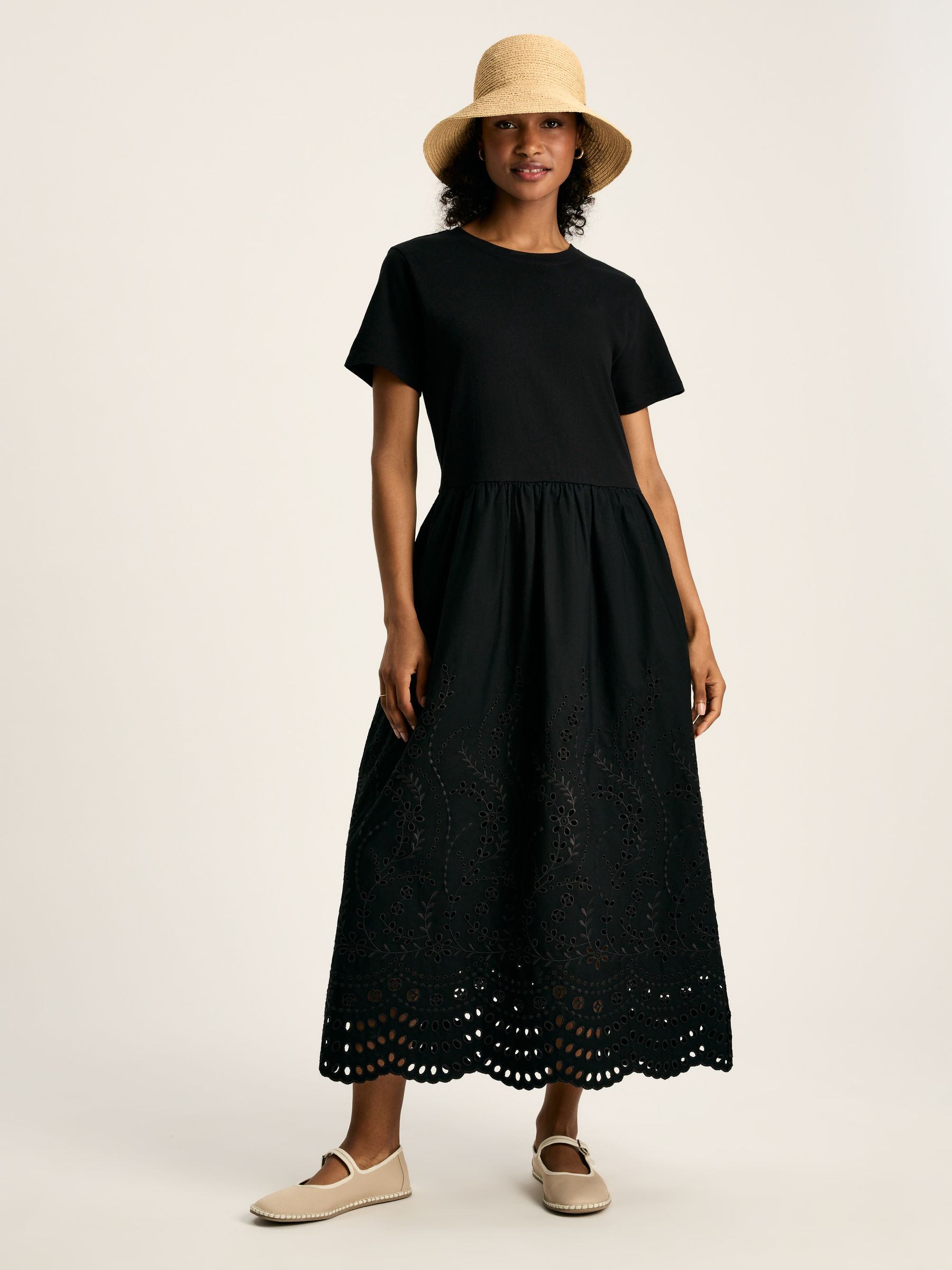 Buy Joules Reid Black Broderie 100 Cotton Dress from Next Luxembourg