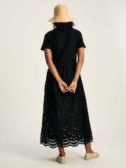 Joules Reid Black Broderie 100% Cotton Dress - Image 2 of 6