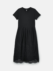 Joules Reid Black Broderie 100% Cotton Dress - Image 6 of 6